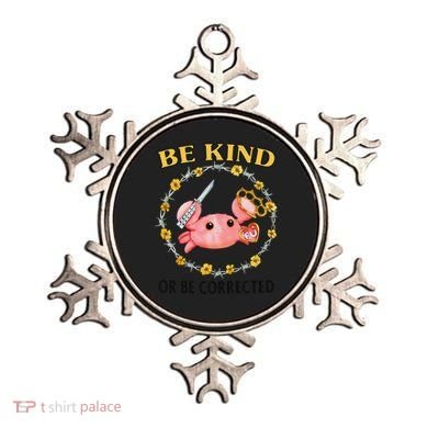 Be Kind Or Be Corrected Funny Crab Meme Ornament