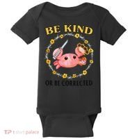 Be Kind Or Be Corrected Funny Crab Meme Baby Bodysuit thumb 0