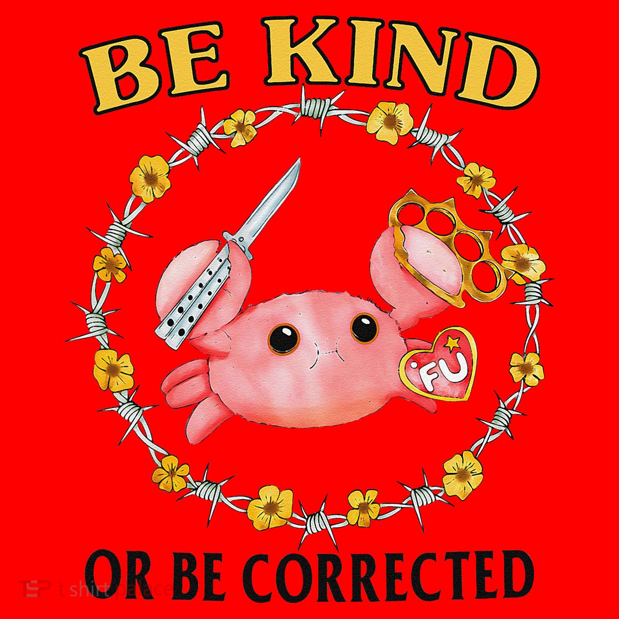 Be Kind Or Be Corrected Funny Crab Meme Santa Hat