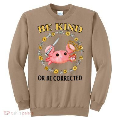 Be Kind Or Be Corrected Funny Crab Meme Sweatshirt