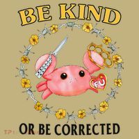 Be Kind Or Be Corrected Funny Crab Meme Kids T-Shirt thumb 2