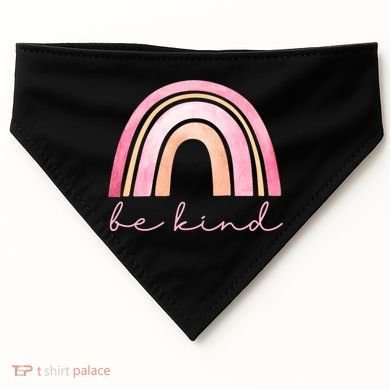 Be Kind Pink Rainbow Cute Gift USA-Made Doggie Bandana