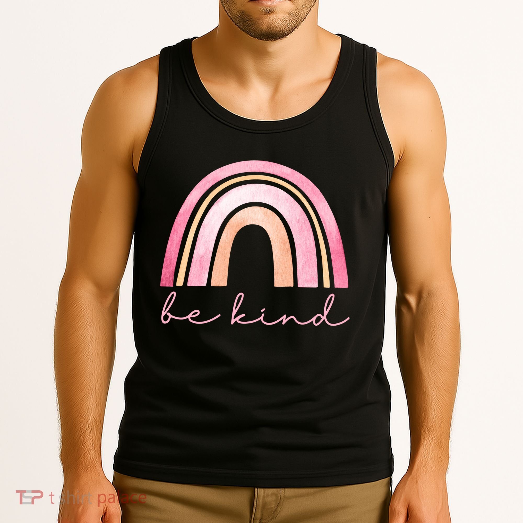 Be Kind Pink Rainbow Cute Gift Tank Top