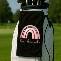 Be Kind Pink Rainbow Cute Gift Golf Towel thumb 2