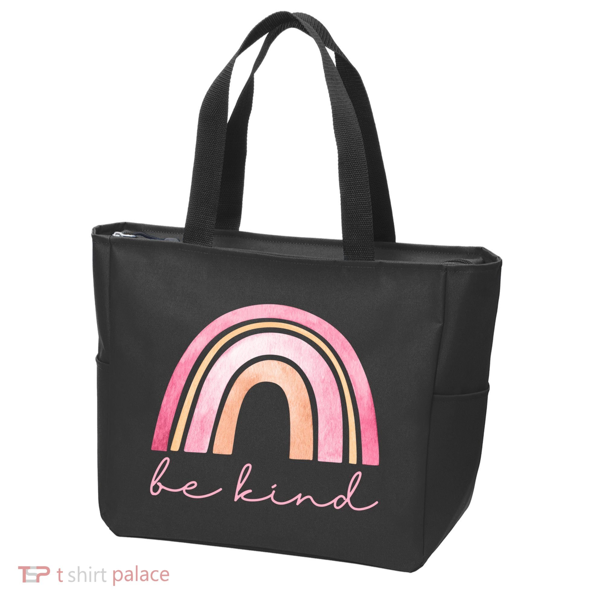 Be Kind Pink Rainbow Cute Gift Tote Bag