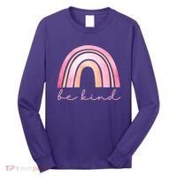 Be Kind Pink Rainbow Cute Gift Long Sleeve Shirt thumb 0