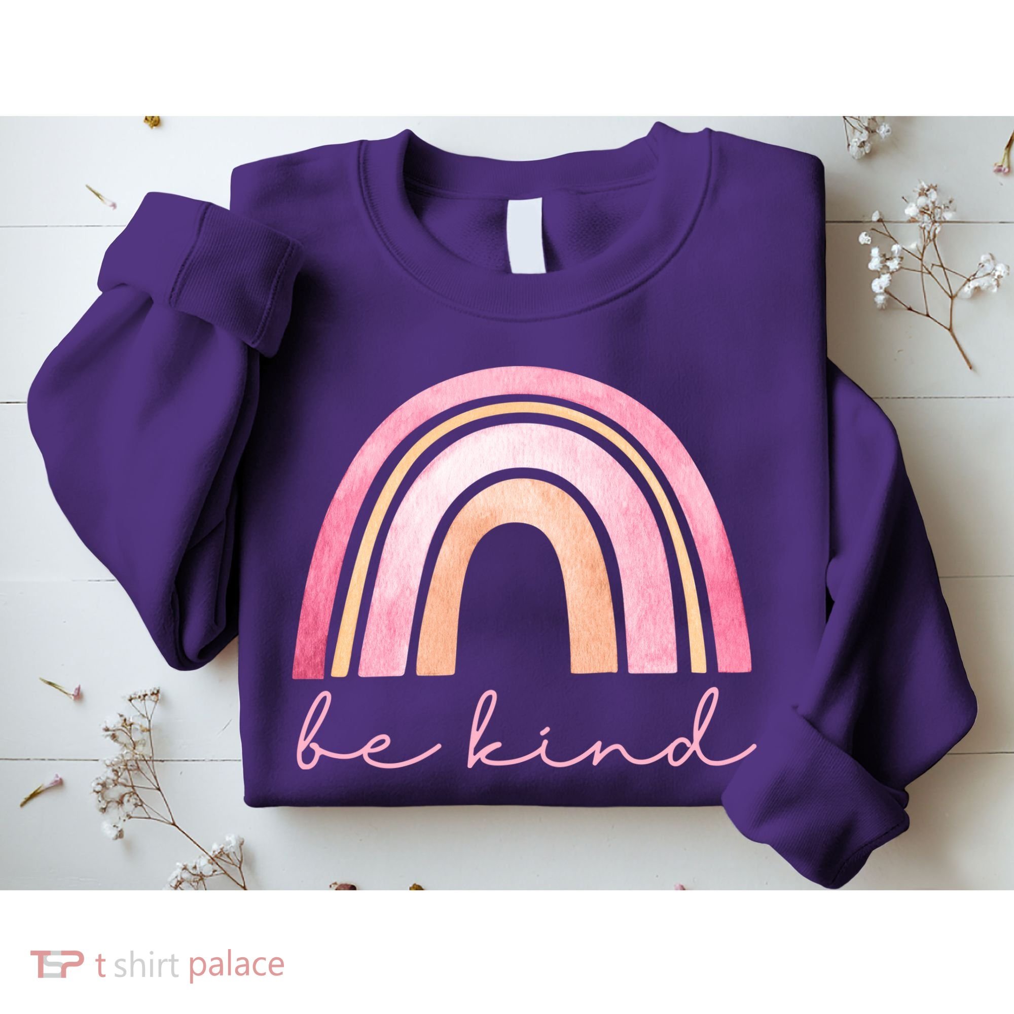 Be Kind Pink Rainbow Cute Gift Sweatshirt