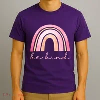 Be Kind Pink Rainbow Cute Gift T-Shirt thumb 3