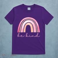 Be Kind Pink Rainbow Cute Gift T-Shirt thumb 5