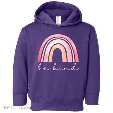Be Kind Pink Rainbow Cute Gift Toddler Hoodie