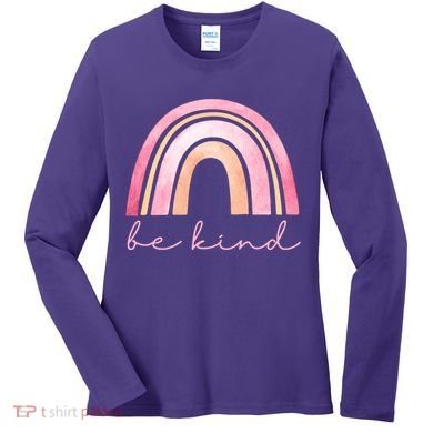 Be Kind Pink Rainbow Cute Gift Women's Long Sleeve Shirt