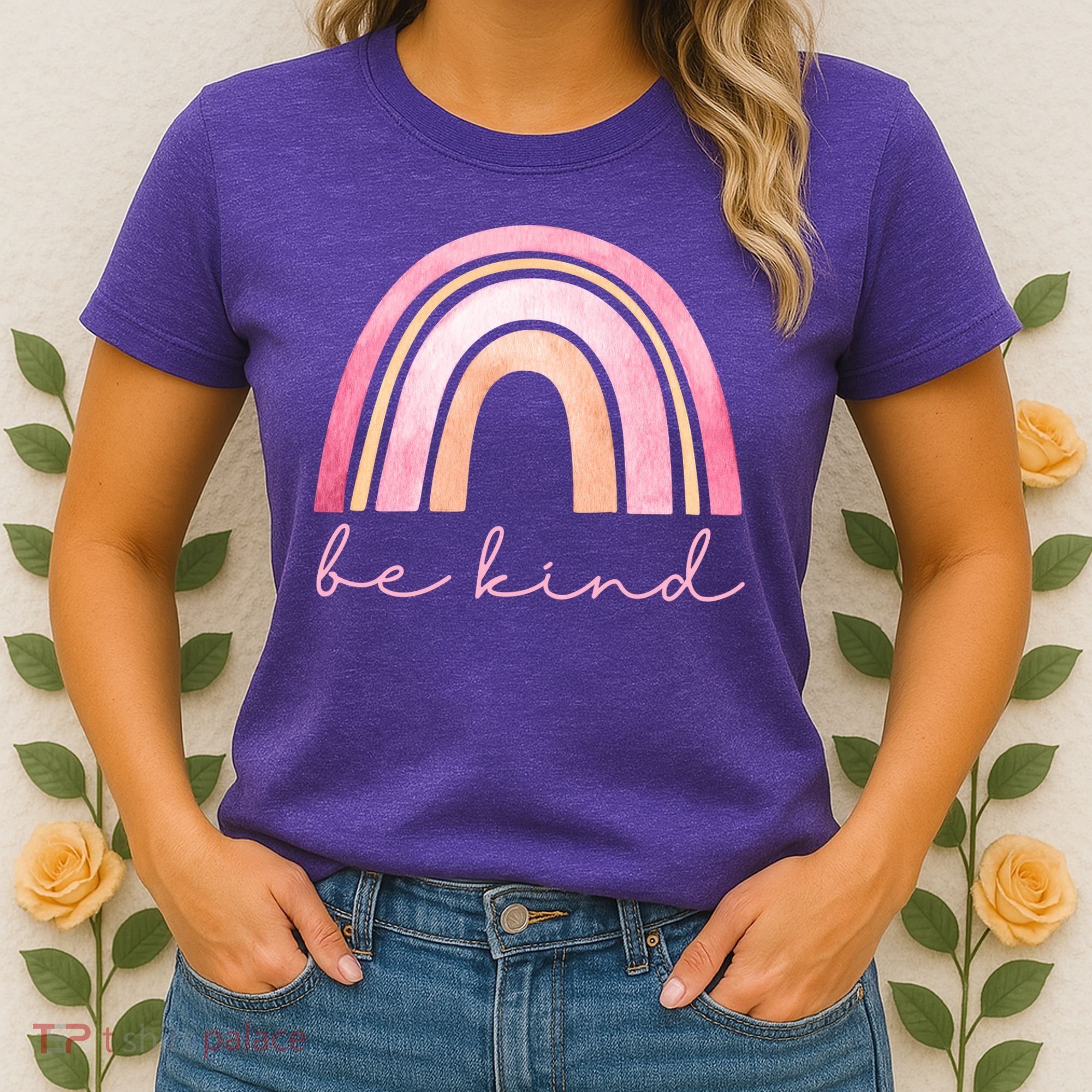 Be Kind Pink Rainbow Cute Gift Women's T-Shirt