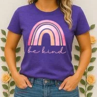 Be Kind Pink Rainbow Cute Gift Women's T-Shirt thumb 2