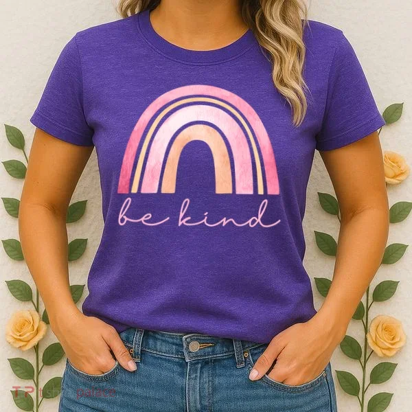 Be Kind Pink Rainbow Cute Gift Women's T-Shirt