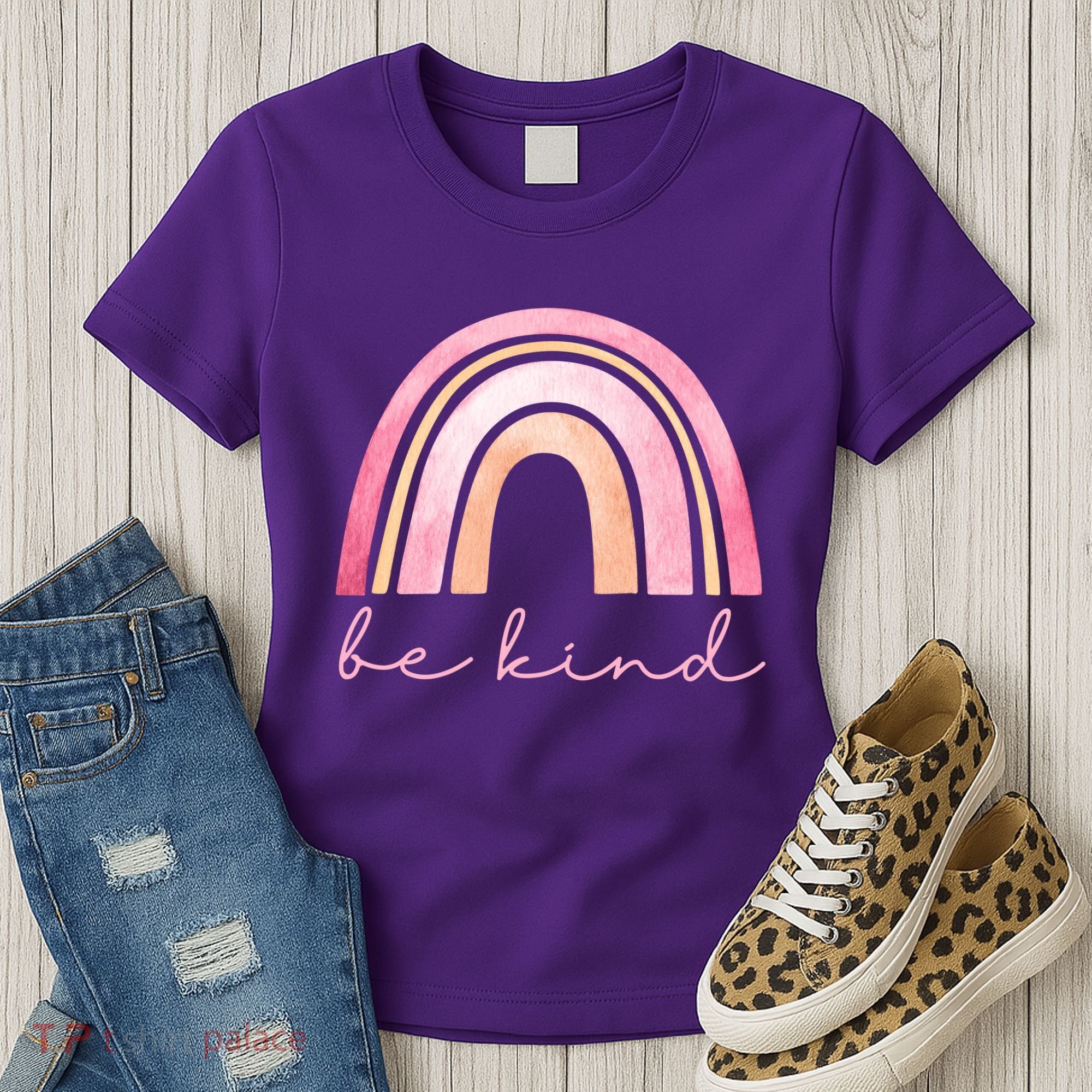 Be Kind Pink Rainbow Cute Gift Women's T-Shirt