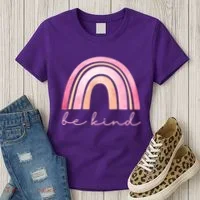 Be Kind Pink Rainbow Cute Gift Women's T-Shirt thumb 3