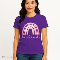 Be Kind Pink Rainbow Cute Gift Women's T-Shirt thumb 4