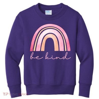 Be Kind Pink Rainbow Cute Gift Kids Sweatshirt