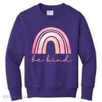 Be Kind Pink Rainbow Cute Gift Kids Sweatshirt thumb 0