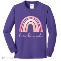 Be Kind Pink Rainbow Cute Gift Kids Long Sleeve Shirt thumb 0