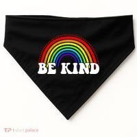 Be Kind Rainbow Positive Quote USA-Made Doggie Bandana thumb 0