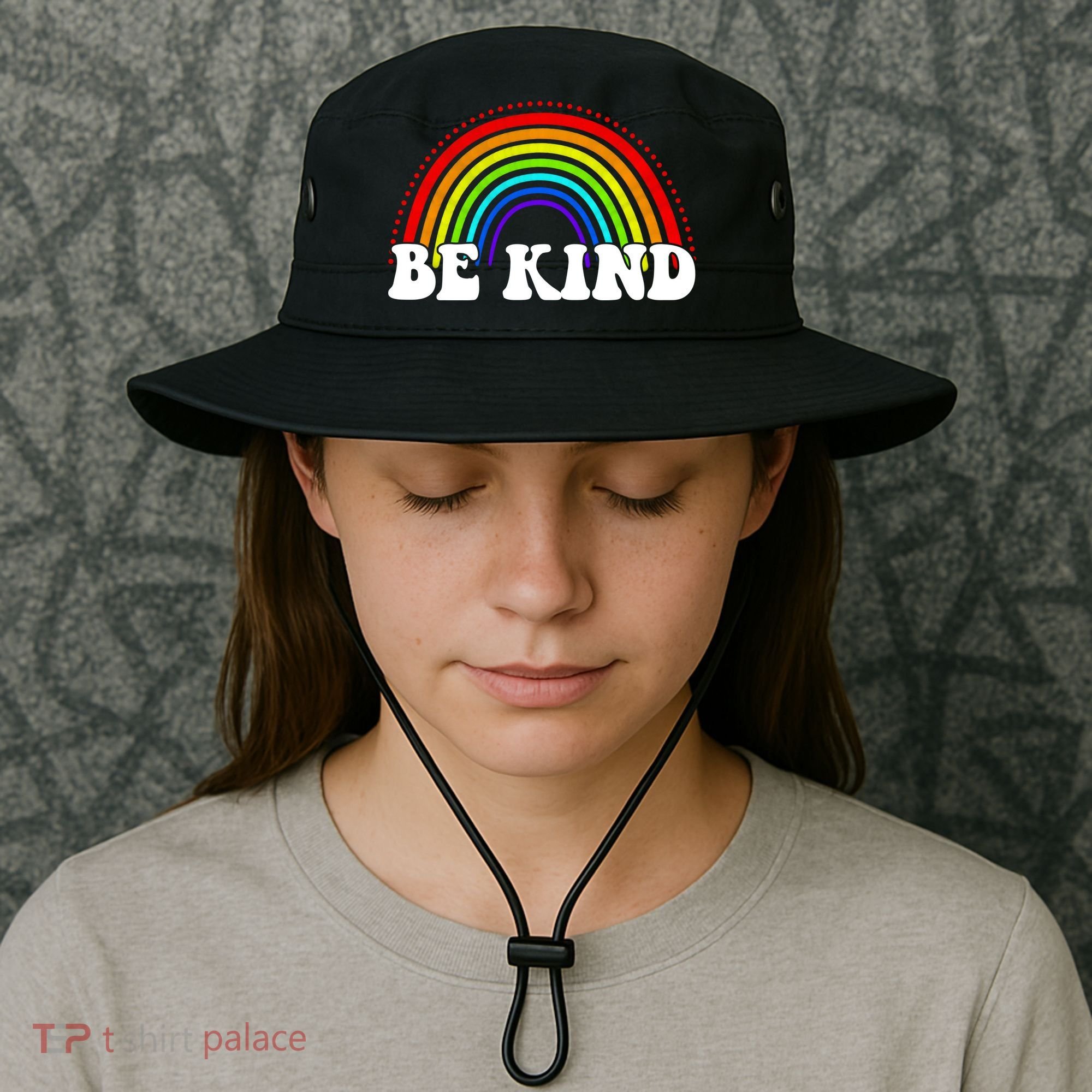 Be Kind Rainbow Positive Quote Bucket Hat