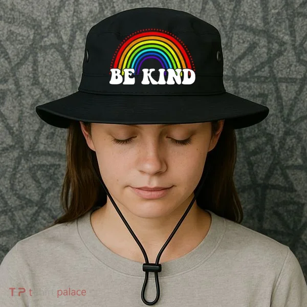 Be Kind Rainbow Positive Quote Bucket Hat