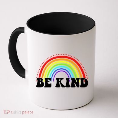 Be Kind Rainbow Positive Quote Coffee Mug