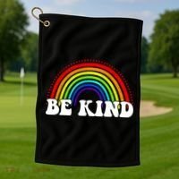 Be Kind Rainbow Positive Quote Golf Towel thumb 1