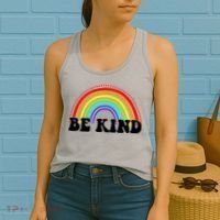 Be Kind Rainbow Positive Quote Women's Tank Top thumb 2