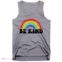 Be Kind Rainbow Positive Quote Tank Top thumb 0