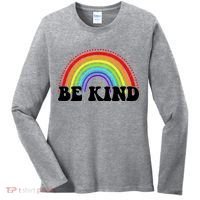 Be Kind Rainbow Positive Quote Women's Long Sleeve Shirt thumb 0