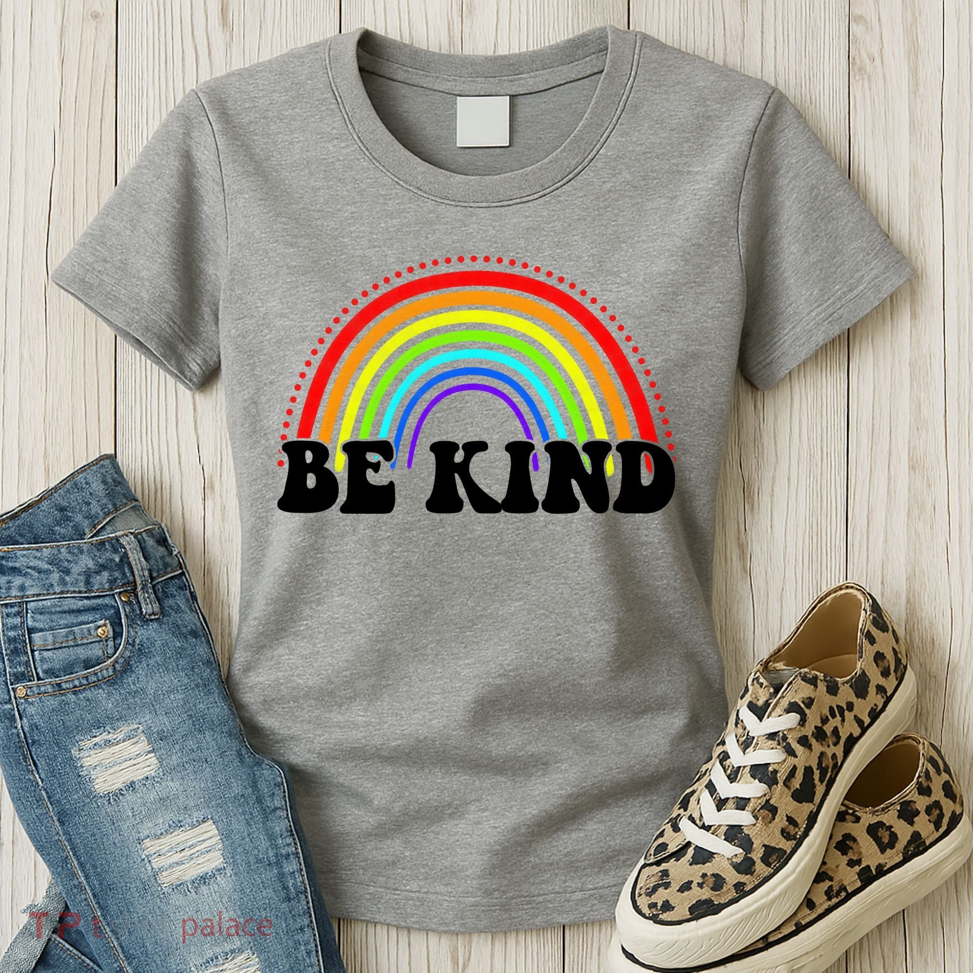 Be Kind Rainbow Positive Quote Women's T-Shirt