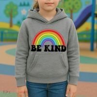 Be Kind Rainbow Positive Quote Kids Hoodie thumb 3