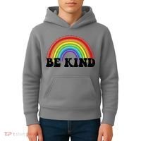 Be Kind Rainbow Positive Quote Kids Hoodie thumb 4