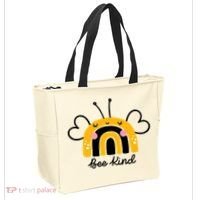 Bee Kind Rainbow Honey Bumble Bee Kindness Tote Bag thumb 2
