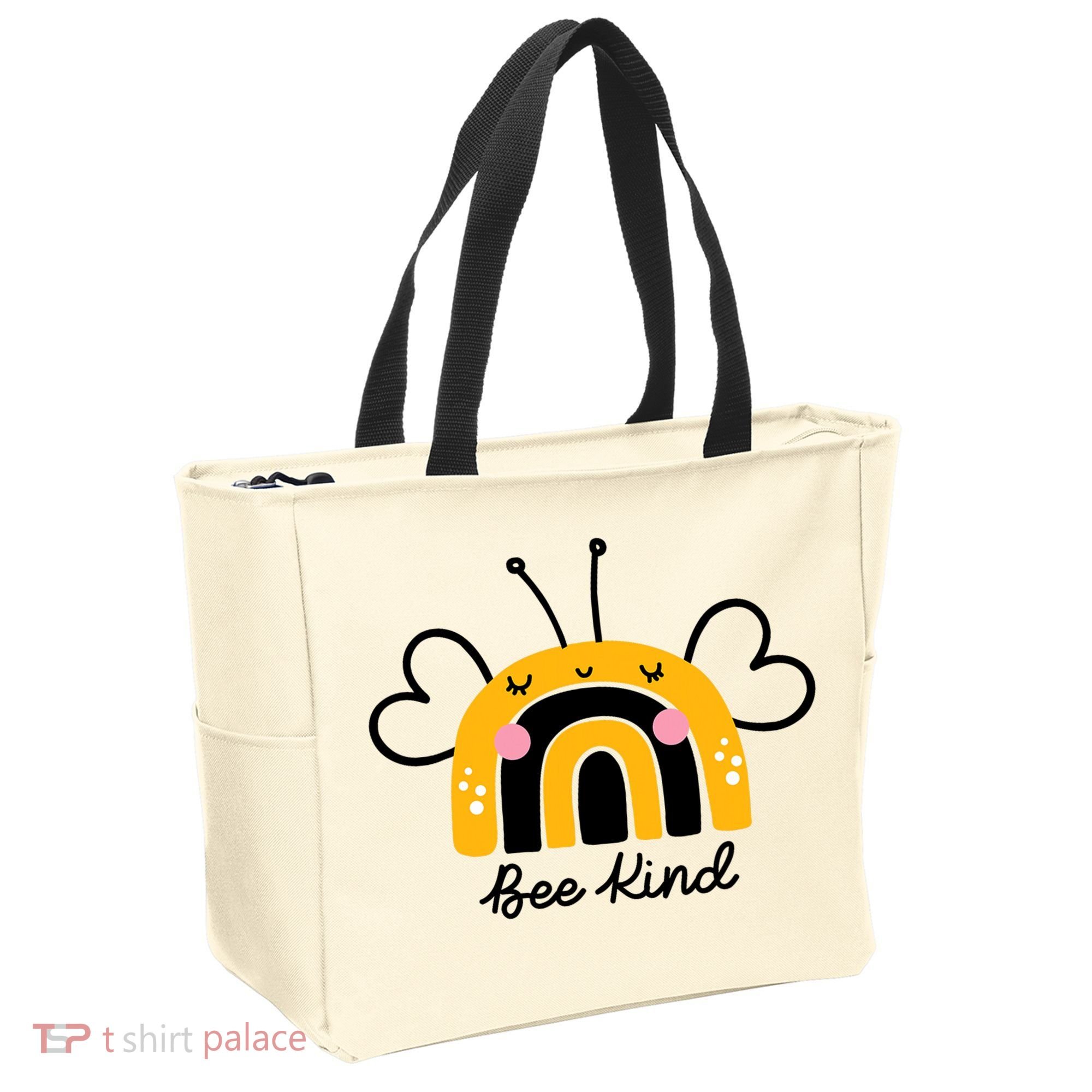 Bee Kind Rainbow Honey Bumble Bee Kindness Tote Bag