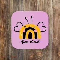 Bee Kind Rainbow Honey Bumble Bee Kindness Coaster thumb 0