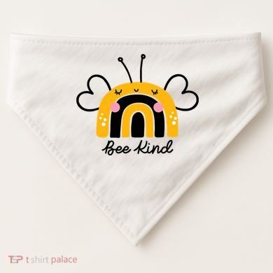 Bee Kind Rainbow Honey Bumble Bee Kindness USA-Made Doggie Bandana