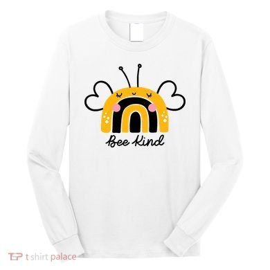 Bee Kind Rainbow Honey Bumble Bee Kindness Long Sleeve Shirt