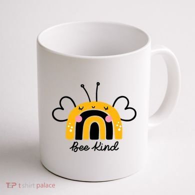 Bee Kind Rainbow Honey Bumble Bee Kindness Coffee Mug back