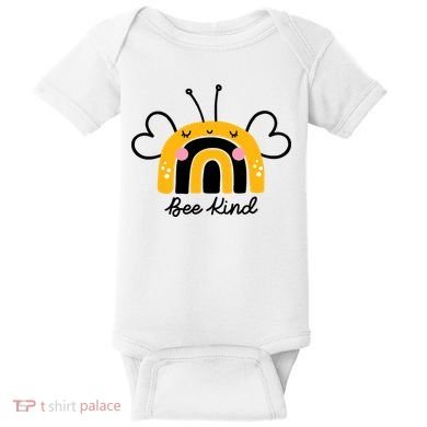 Bee Kind Rainbow Honey Bumble Bee Kindness Baby Bodysuit