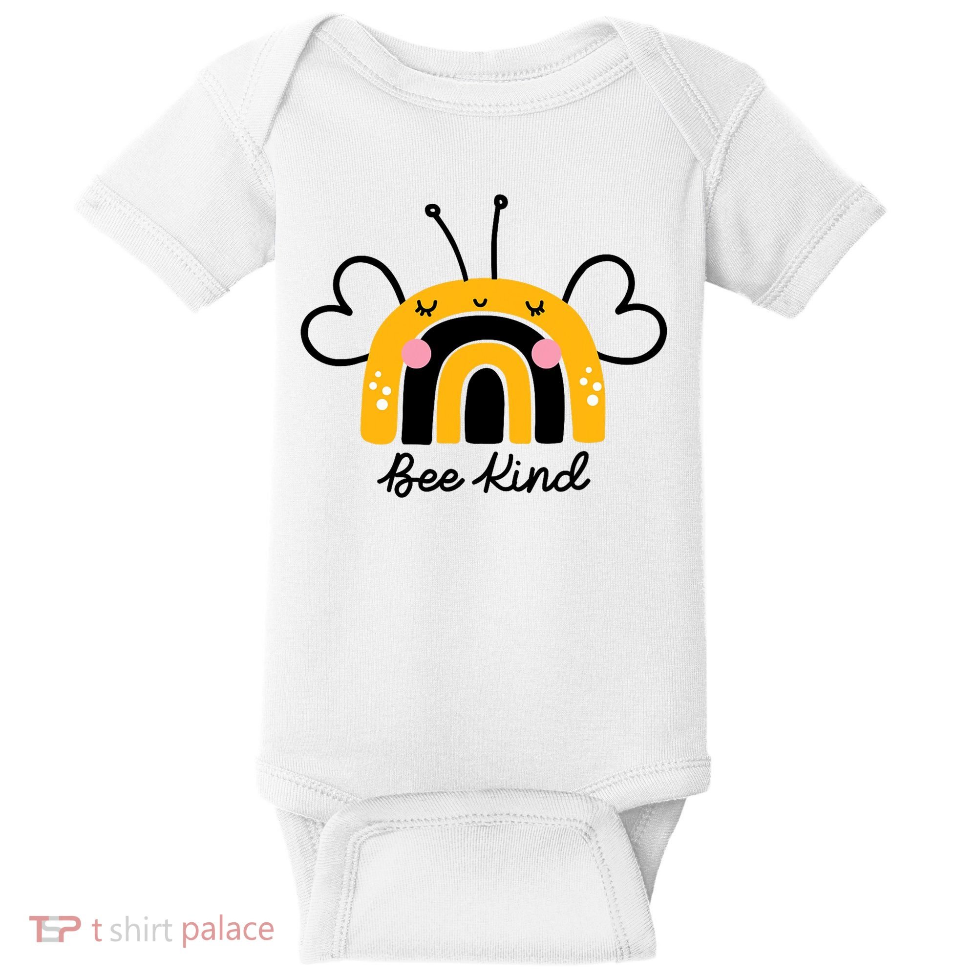 Bee Kind Rainbow Honey Bumble Bee Kindness Baby Bodysuit