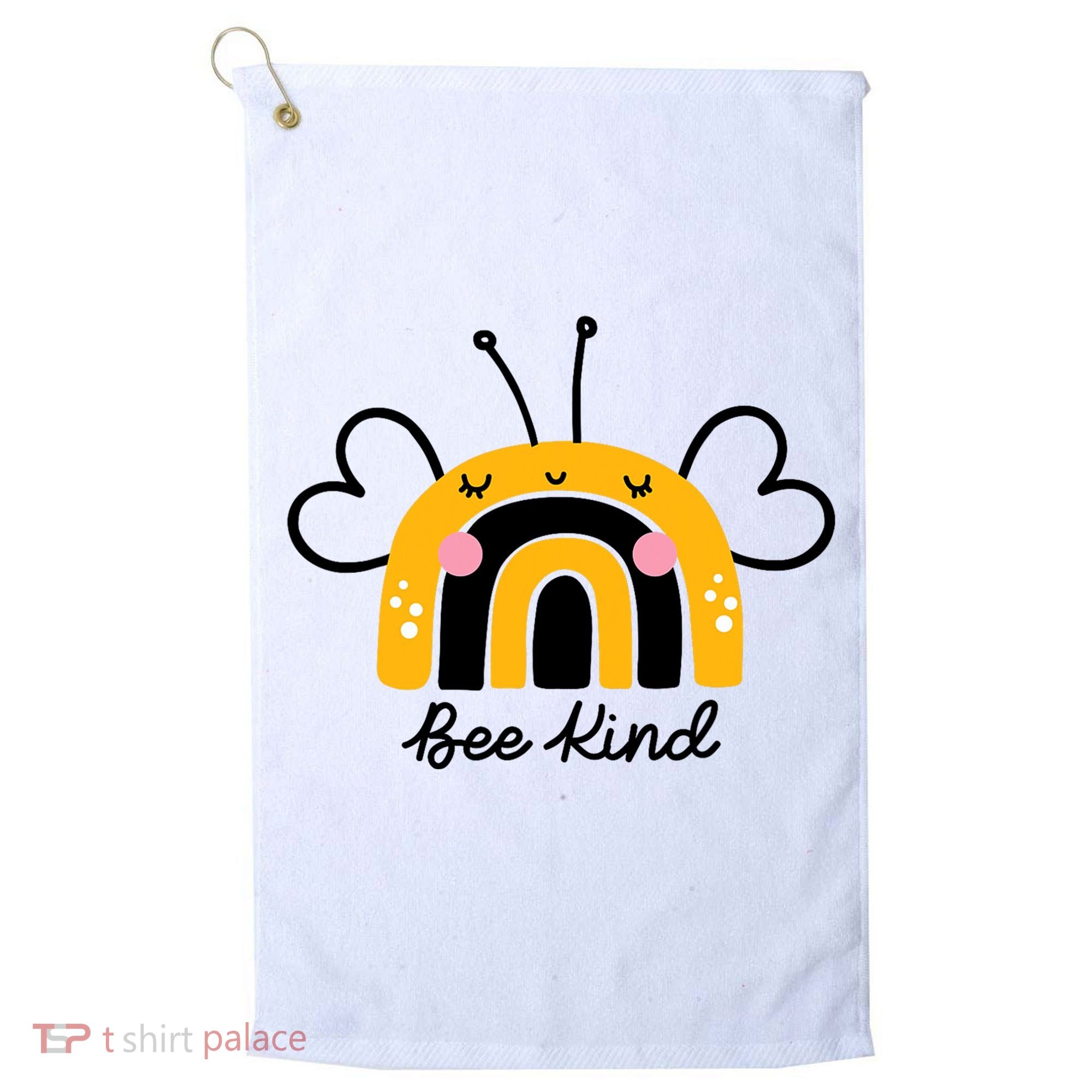 Bee Kind Rainbow Honey Bumble Bee Kindness Golf Towel