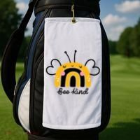 Bee Kind Rainbow Honey Bumble Bee Kindness Golf Towel thumb 2