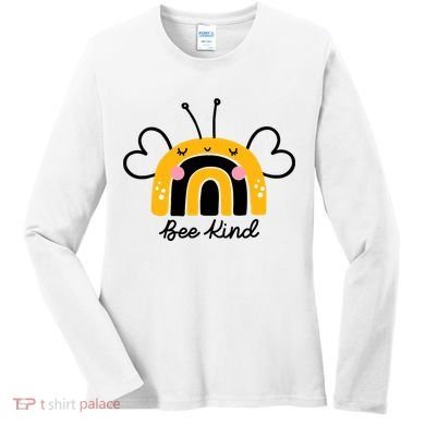 Bee Kind Rainbow Honey Bumble Bee Kindness Women's Long Sleeve Shirt