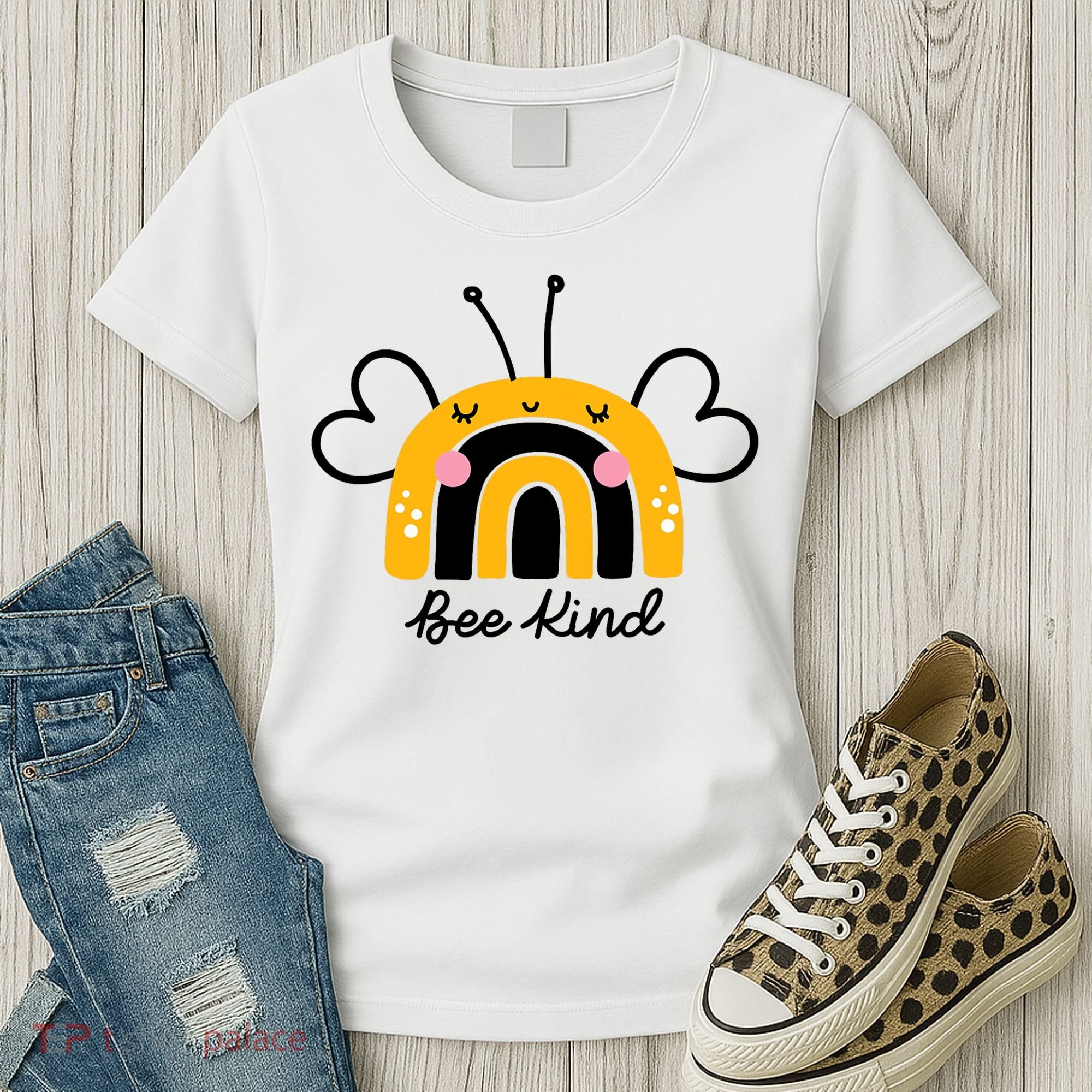 Bee Kind Rainbow Honey Bumble Bee Kindness Women's T-Shirt