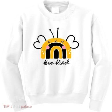 Bee Kind Rainbow Honey Bumble Bee Kindness Kids Sweatshirt