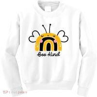 Bee Kind Rainbow Honey Bumble Bee Kindness Kids Sweatshirt thumb 0