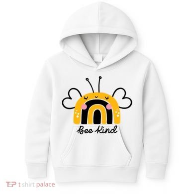 Bee Kind Rainbow Honey Bumble Bee Kindness Kids Hoodie